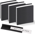 Realth C Channel Magentic Label Holders 50 Pack 0.5" x 2" - Magnetic Name Tags for Classroom, Office, Shelving, Bins, Library, Supermarket