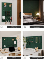 Fluxynara Felt Bulletin Board Tiles -28"x18" with 40 Adhesive Tabs, Cork Board Alternative for Office Decor, Push Pin Board Wall Organizer 6-Pack (Pine Green)
