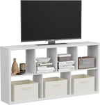 Jpiziso 7 Cube Storage Organizer, Cube Shelf with Heavy-Duty Thick Boards, 25.12" L x 9.37" W x 48.74" H, Smooth Easy-Clean Panels, Simple Assembly, for Living Room Bedroom Office, White