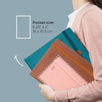 POPRUN Pocket Calendar 2026 (Small Size- 4'' x 6.25") Weekly and Monthly for Purse - Planner 2026 (Jan. 2026 - Dec. 2026) with Vegan Leather Soft Cover, Pen Holder and More - Blue Green