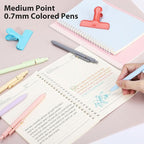 FIOVER Colored Pens, 24 Pack Colorful Gel Pens, Quick-Dry 0.7mm Medium Point for Journaling, Note Taking, Doodling, Aesthetic Office School Supplies, Gifts for Women Men(24PCS Aesthetic+Vintage)