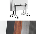 Goakwwuz Conference Room Table, Folding Conference Tables,Thicken Grey Tabletop,Flip Top Wooden Seminar Meeting Room Table for Conference Room Offices (2, Black+White, 47.2“)