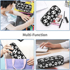 Black And White Soccer Ball Pencil Case Big Capacity Storage Pencil Pouch Stationery Bags With Zipper Portable Pen Holder Box Organizer For Boys Girls Teens Student College School Office Supplies