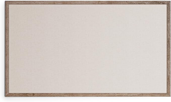 U Brands Linen Bulletin Board, 48" x 72", Rustic Wood Style Frame, Industrial Grade Pinning Surface