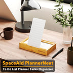 SpaceAid PlannerNeat To Do List Planner, Daily ToDo Checklist Notepad Organizer Productivity System Planners Notebook for Office Work Supplies (50 Cards, White)