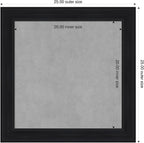 Amanti Art Black Framed Magnetic Board 25x25 Medium Vision Board for use with Magnets, 100% Metal Sheet to Display Items as Office Decor or for Home Organization in mudroom, Kitchen or Kids Room