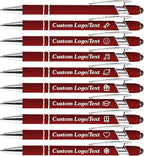 CRME Custom Pens Personalized Pen with Name Logo Engraved Metallic Customized Pen Wine Red Barrel Black Ink Click Pens Stylus Pens for Touch Screens Ideal for Graduation Journaling Office Writing