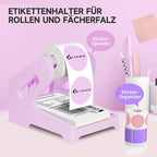 Guermok Thermal Shipping Label Holder for Rolls & Fan-Fold, Fragile Stickers for Shipping, Label Stand Desktop Printer Holder-Home Office Accessory Sticker Dispenser for Holographic (Purple)