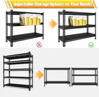 SDXYSTCE 48" W Garage Storage Shelves Heavy Duty, 2800LBS Loads Adjustable Garage Shelving, 5-Tier Metal Shelving Units and Storage Racks, Industrial Utility Shelf,48" Wx18 Dx78 H, Black