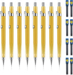 feelake 8 PCS Metal Mechanical Pencil,Durable 0.9mm Drafting Pencil,Comes With 8 PCS of 9 mm lead pencil refills, Pencils Mechanical For Writing,Drawing & Gifting