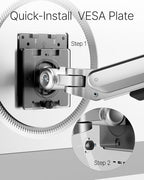 monTEK Deluxe Monitor Arm with USB A/C up to 40 Inch Holds 26.4 lbs Curved Screens Aluminum Fully Motion Single Monitor Stand with Clamp/Grommet, Quick Release Plate,75/100mm VESA,MA1008UCSL