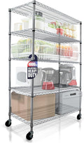 CRESCENT 48" W Storage Shelves 4000LBS Metal Shelving 5 Tier Wire Shelving Unit Garage Shelving Heavy Duty Metal Shelves for Storage Rack Commercial Adjustable Pantry Shelf, 48" W X 24'' D X 76" H