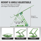 JOYEKY Laptop Stand for Desk, Adjustable Computer Stand with 360° Rotating Base, Ergonomic Laptop Riser for Collaborative Work, Foldable & Portable Laptop Stand, fits for All 10-16" Laptops
