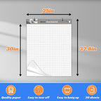 Nortix Sticky Easel Pad, 25x30 Inches Large Self Stick Grid Flip Chart Paper, Upgraded Versatile Sticky Easel Pad with Dry Erase Surface for Meeting/Training/Doodling, 30 Sheets/Pads, 6 Pads