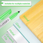 Green Ultra Fine Point Permanent Markers, 20 Pack, 0.4 mm, Precision Extra Fine Tip for Detailed Writing, Art, Crafts & Labeling on Paper, Plastic, Glass, Metal, Waterproof, Fade-Resistant Ink ﻿