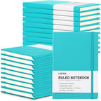 LYDTICK 20 Pack Journals for Writing College Ruled Notebooks Journal in Bulk, Hardcover Notebooks (200Pages) for Note Talking, Lined Bullet Journals for Home School Office, 5.7"x8.4", Emerald