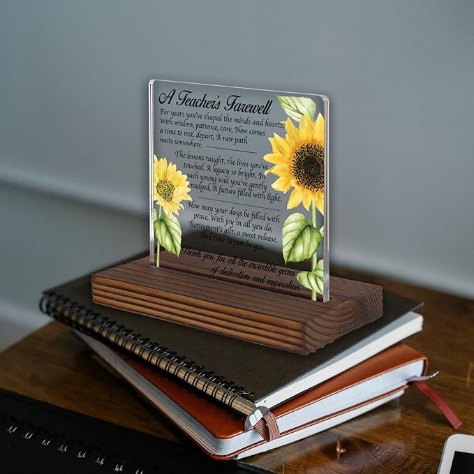 Happy Retirement Acrylic Desk Sign with Bible Verse, Christian Gift for Women Men, New Chapter Inspirational Plaque, Religious Office Decor, Farewell Keepsake for Coworker Friend Parent PA123
