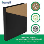 Samsill 1 Inch 3 Ring Binder, Made in USA, Economy Round Ring, Clear View Cover, 200 Sheet Capacity - for School, Home, Office - Black