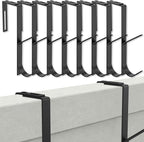 LSCSJUNS 8Pcs Cubicle Hook Sturdy Metal Wall Hooks Adjustable Hangers with Screwdriver Space Saving Cubicle Fabric Hooks for Hanging Clothes Hats Towel
