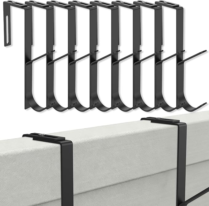 LSCSJUNS 8Pcs Cubicle Hook Sturdy Metal Wall Hooks Adjustable Hangers with Screwdriver Space Saving Cubicle Fabric Hooks for Hanging Clothes Hats Towel