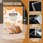 NICELINK 9 Pack Acrylic Sign Holder 8.5x11 Inch, Double Sided Clear Flyer Display Stand, Plastic Menu Stand, Table Top Sign Picture Paper Frames for Wedding table Number Office Store Restaurant