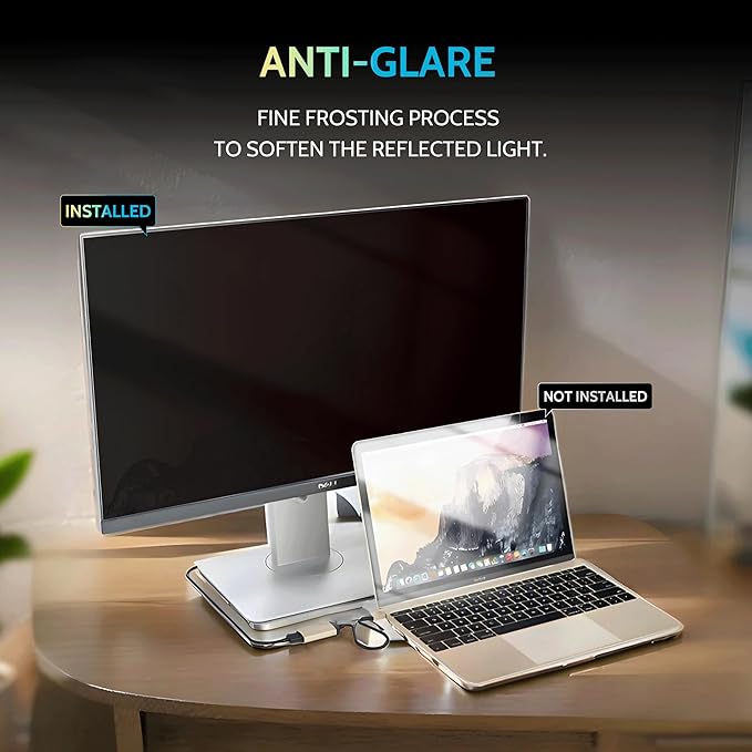 [2 Pack] 29 Inch Privacy Screen for Computer Monitor 21:9 Aspect Ratio, Eye Protection Anti Blue Light Glare Shield, 29inch Removable Black Blackout Anti Spy Desktop Security Private Filter