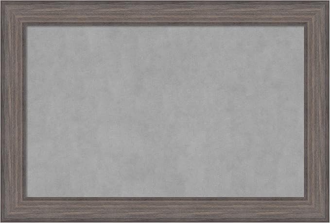 Amanti Art Grey Framed Magnetic Board 25x37 Large Vision Board for use with Magnets, 100% Metal Sheet to Display Items as Office Decor or for Home Organization in mudroom, Kitchen or Kids Room