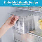 KJIXYUNG 4 Pack Clear Stackable Storage Bins with Lids, Large Plastic Pantry Organizers and Storage Containers for Kitchen Cabinet, Fridge, Closet, Bathroom - BPA-Free Home Organization Must Haves