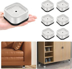 shouwuhho 6 Pack Furniture Risers Adjustable Bed Risers Heavy Duty Lifts Height 1", Square Stackable Bed Risers 1, 2 or 3 Inch for Desk Leg Table Couch Sofa Chair Bed Frame Legs Dorm, White