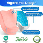 CushyOasis Seat Cushion, Chair Cushions, Office Chair Cushions, Anti-Slip Bottom & Removable Cover Tailbone Pain Relief Cushion, Memory Foam Seat Cushion for Office, Wheelchair, Car (Pink)