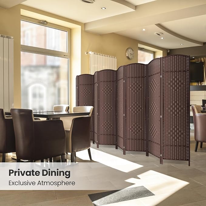 Cocosica 8 Panel Room Divider,5.86Ft Folding Privacy Screen,Tall - Extra Wide Foldable Panel Partition Wall Divider with Diamond Double-Weaved Hand-Woven Design Room Screen Divider