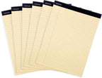 Mintra Office Legal Pads - ((BASIC CANARY 6pk, 8.5in x 11in, WIDE RULED))