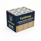 Packstrong Industrial Grade Clear Packing Tape 24 Rolls - 110 Yards per Roll - 3" Wide x 2.0 mil Thick, Acrylic Adhesive Heavy Duty Tape for Box Office Moving Packaging Shipping