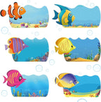 Henoyso 108 Pcs Ocean Themed Desk Name Tags for Classroom Under The Sea Classroom Decor Locker Name Tags for Kindergarten, Preschool, 1st, 2nd & 3rd Grade Teacher Nameplates for Student