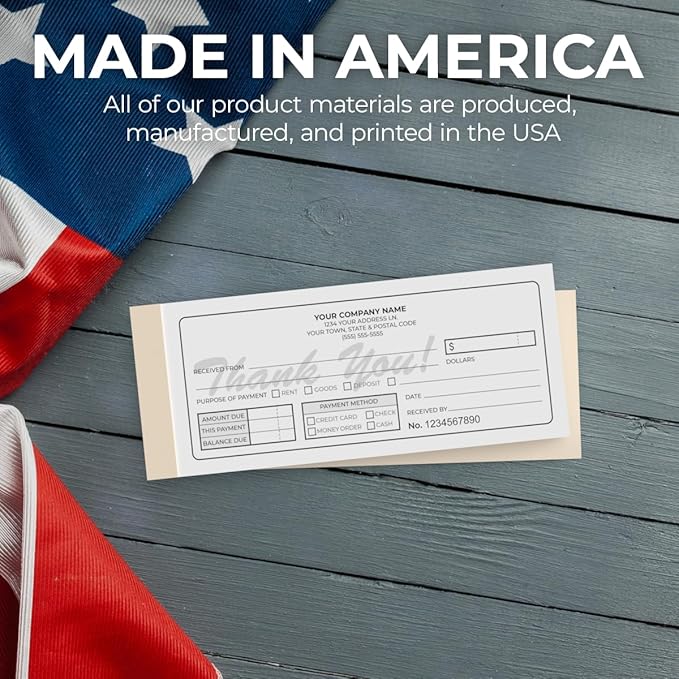 Custom 2.83" x 7" Carbonless NCR Books in 3-Part Triplicate Invoices, Receipts, Work Orders, Sales Orders, Purchase Orders, Estimates, Quote Forms with Your Company/Business Name (99 Sets)