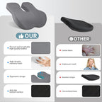 EARJIA Memory Foam Seat Cushion for Office Chair Seat Cushions for Long Sitting Tailbone Pain Relief Anti-Slip Bottom & Removable Leather Cover for Car Gaming Work