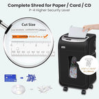 VidaTeco Paper Shredder for Home Office Heavy Duty with 60 Mins Running with US Patented Cutter,Shred CD/Card with Extra Large Bin,AUTO Jam Proof(ETL) (20-Sheet Cross Cut)