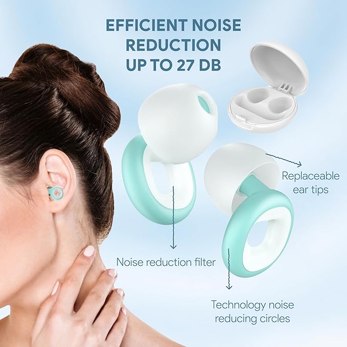 Weighted Eye Mask & Noise Cancelling Ear Plugs Set – Deep Sleep Earbuds & Weighted Sleep Mask for Sleeping, Migraine Relief & Night-Time Calm Airplane Gadgets & Traveling Essentials Relaxation Gifts