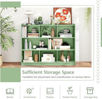 Giantex 8 Cube Bookcase, Freestanding 3-Tier Open Bookshelf, Modern Storage Display Cabinet, Wood Cube Storage Organizer for Living Room, Kid’s Room, Mint Green