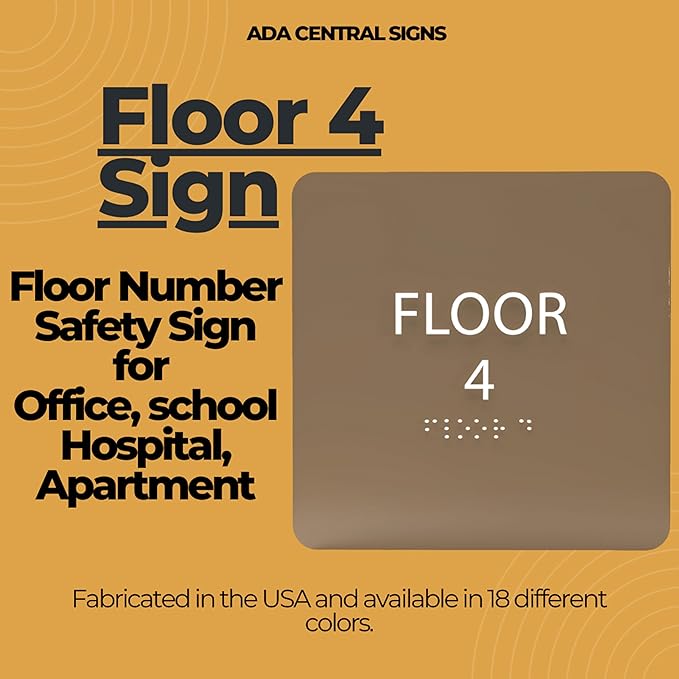 Royal ADA Floor 4 Sign with Braille – Made from Durable Acrylic and Ready to Mount