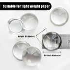 6Pack 1.6inch Crystal Dome Magnifying Paperweight, Clear Distortion-Free Optics Convex Lens Set for Physics Classroom Home Decor, Paper Weights for Outdoor Events