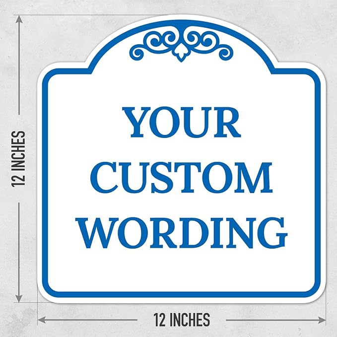 Custom Decorative Sign, Personalized Metal Sign for Business, Driveway, Home, Airbnb, Office Door Plaque, White Background, 12x12 Inches, ACM, Fade Resistant, Made in USA by Sigo Signs