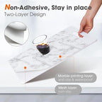 ALIUNI Drawer and Shelf Liner, Non-Slip Kitchen Cabinet Liners Non-Adhesive Thick Strong Grip Waterproof Washable Mats Protect Dresser Shelves Cupboard Bathroom Cabinets, White Marble, 18 in X 30 FT