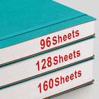 AHGXG Bullet Dotted Journal - Large A4 Notebook Dotted, 8.5''×11'', 320 Pages Dot Grid Notebook, 100gsm Thick Paper, Leather Softcover, with Journal Stencils, Inner Pocket - Cyan