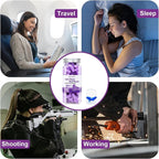 Aoutrow 60 Pairs Soft Foam Ear Plugs, 38dB SNR Slow Rebound Ear Plugs for Sleeping Noise Cancelling, Noise Reduction, Work, Swimming, Shooting, Studying, Purple
