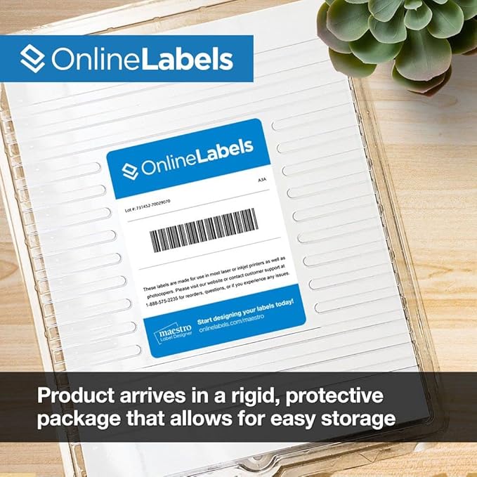 Sticker Paper, 10,000 Sheets, White Matte, 8.5" x 11" Full Sheet Label, Works with Inkjet and Laser Printer, Compatible with Electronic Cutting Machines, OL177WX, OnlineLabels