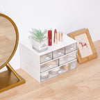 Ykpokir Desktop Organizer with Drawers Stackable Storage Stackable Drawers 3 Tier White Desk Storage Organizers, Plastic Makeup Storage Accessories