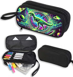 AnySmic Dinosaur Pencil Case for Boys and Girls, Dino Pencil Pouch for Kids, Big Capacity Pen Case Gifts for Child at Elementary School, Double Zipper Pen Bag Organizer with 2 Compartments
