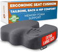 5 STARS UNITED Seat Cushion for Tailbone Pain Relief – Memory Foam Cushion for Coccyx, Hip, Sciatica & Post-Surgery Recovery – Wheelchair, Car, Desk, Gaming & Office Chairs, Dark Gray, X-Large