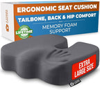 5 STARS UNITED Seat Cushion for Tailbone Pain Relief – Memory Foam Cushion for Coccyx, Hip, Sciatica & Post-Surgery Recovery – Wheelchair, Car, Desk, Gaming & Office Chairs, Dark Gray, X-Large